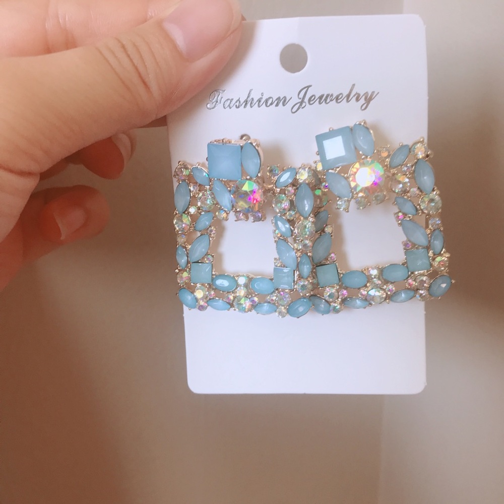 Blue Gemstone Drop Earring